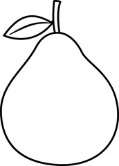 Whole fresh pear fruit outline.
Whole pear outline.
Transparent background.