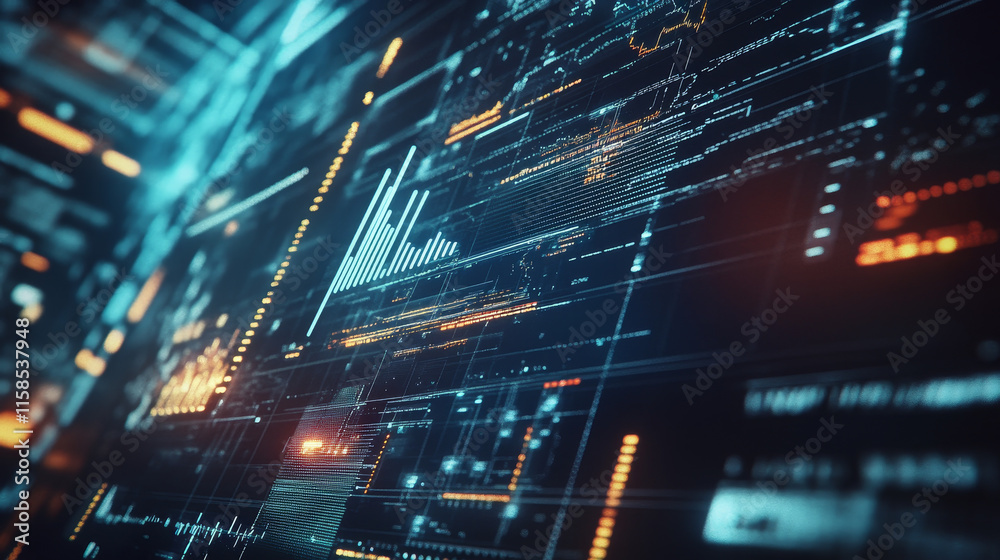 Poster abstract technology ui futuristic concept hud interface hologram elements of digital data chart, com