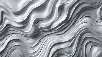 Fototapeta premium Abstract Silver Wave Pattern: A Study in Curvature and Light