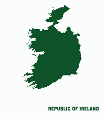 Fototapeta premium A detailed green silhouette map of Ireland. Perfect for travel guides, educational materials, and national identity projects.
