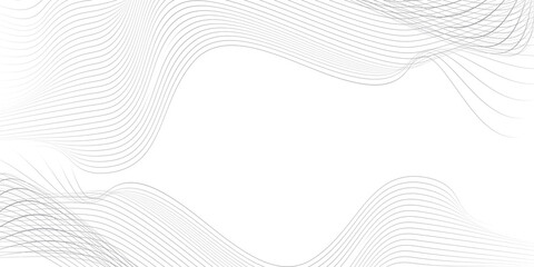 Fototapeta premium Abstract transparent background grey wavy lines, modern curves and copy space.