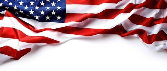 Obraz premium american usa flag clipart illustration isolated on white or transparent 