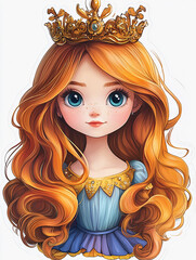 Fototapeta premium woman, hair, beauty, face, fashion, cartoon, vector, illustration, people, eyes, lady, model, makeup, hairstyle, head, red, art, person, style, glamour, make-up, smiling, lips, care, princess, queen