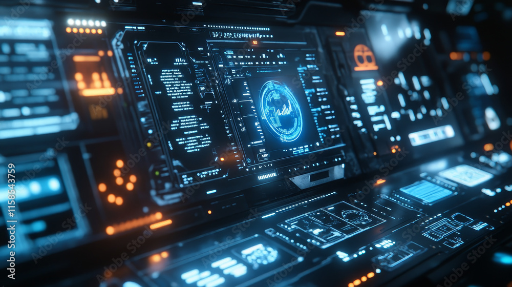 Poster abstract technology ui futuristic concept hud interface hologram elements of digital data chart, com