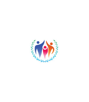 Heart-centered care logo with laurel wreath &ndash; perfect for NGOs, health organizations, and community support services.