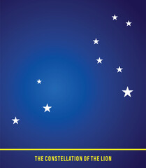 Elegant night sky lion constelation logo with twinkling stars. Ideal for dreamy and cosmic branding.