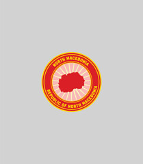 National emblem of North Macedonia. Vector illustration of the sun symbol in a circular design. Represents national identity and heritage.