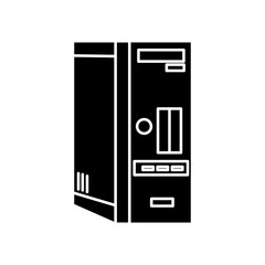 CPU technology vector graphic design black color white background.