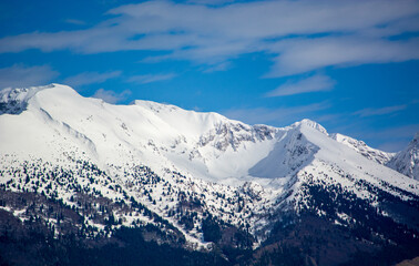 the beautiful snow on the splendid Italian Dolomites in Cortina d'Ampezzo