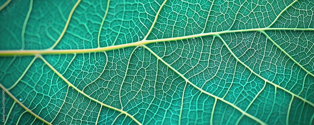 Poster palm leaves abstract background concept. detailed macro shot of a vibrant green leaf showcasing uniq