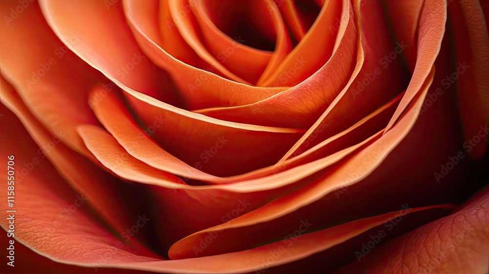Poster rose leaves abstract background concept. close-up of a beautiful orange rose showing intricate petal