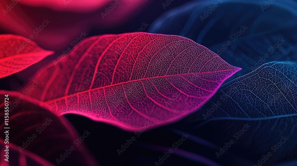 Poster rose leaves abstract background concept. colorful close-up of vibrant leaves showcasing beautiful pa