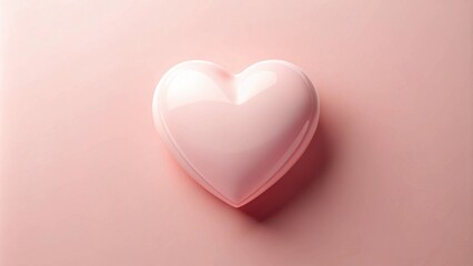 Obraz premium Shiny pink 3d Heart on pink background with copyspace for text, romantic Valentine's day concept, love celebration, greeting cards, event planning