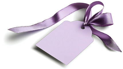 A purple ribbon with a tag on it. generated using AI