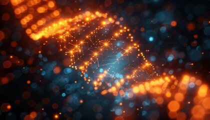 Abstract polygonal pattern luxury golden line with dark blue template background. Luxury and elegant design. 