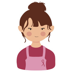 Breast Cancer Awareness Woman Character