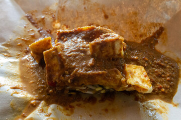 Indonesian Tofu Egg Omelette with Peanut Sauce
