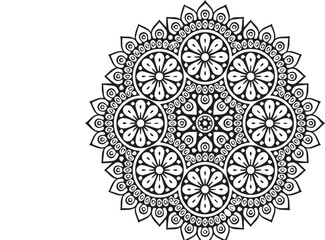 Beautiful flower art and mandala vector design
