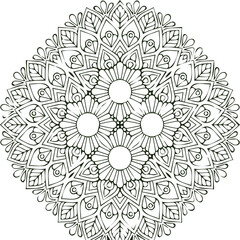 Beautiful flower art and mandala vector design
