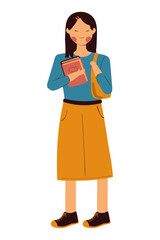 Colorful College Student Character