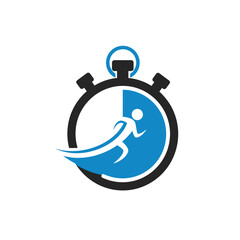 Fototapeta premium Muscular bodybuilders and fitness vector logos.