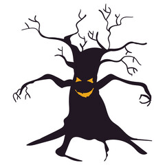 Halloween Spooky Tree Illustration