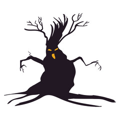 Halloween Spooky Tree Illustration