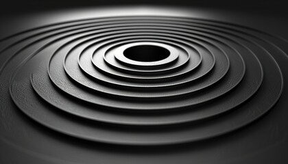 Abstract black background with circle lines pattern.