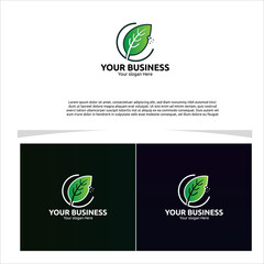 minimalist circle logo featuring a vibrant green leaf with a gentle bite mark on one edge for your company