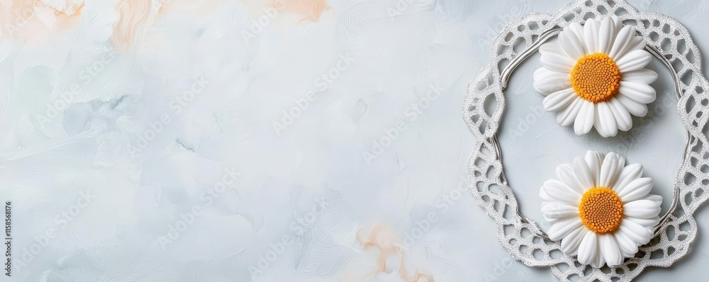 Poster daisy floral abstract background idea. elegant daisies arranged on a soft background, perfect for sp