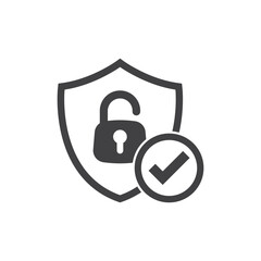 Secure icon in flat style. Privacy guarantee vector illustration on isolated background. Safety risk sign business concept.