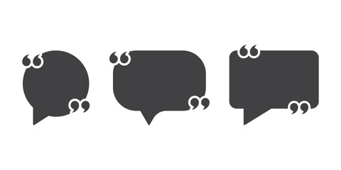 Quote frame icon in flat style. Speech bubble vector illustration on isolated background. Comment sign business concept.