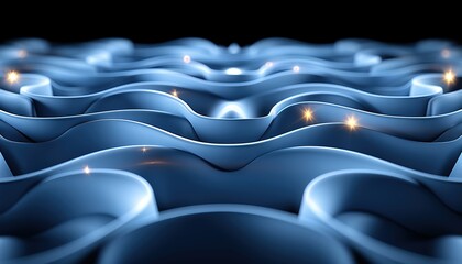 Fototapeta premium Dark blue abstract curve background with glitter golden lines. 