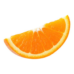Fresh orange slice with vibrant color on white background, showcasing juicy texture and citrus goodness, perfect for healthy lifestyle concepts.
