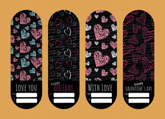 Adobe Illustrator Artwork, cute vector heart doodle, sticker for a box with a place for an address, for a loved one