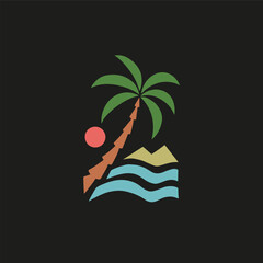 Naklejka premium Vintage surf design template for surf club, surf shop, surf merch.