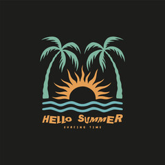 Vintage surf design template for surf club, surf shop, surf merch.