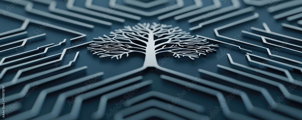 Poster Plane tree abstract background idea. Abstract tree design on textured background representing growth and connectivity.