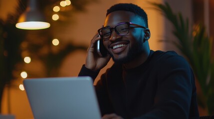 The Smiling Man on Phone