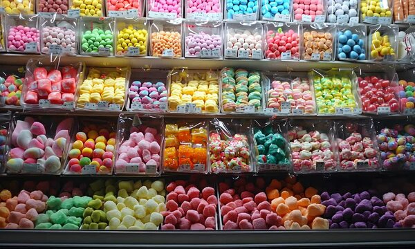 colorful candies in a market