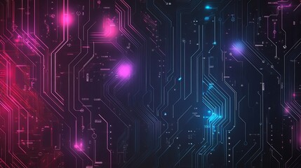 Obraz premium Seamless Cyber Pattern: Circuit Board Texture