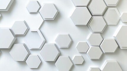 Naklejka premium Abstract White Hexagon Pattern