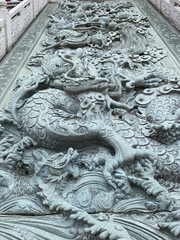 Intricate Stone Dragon Carving