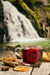Mulled wine by the waterfall