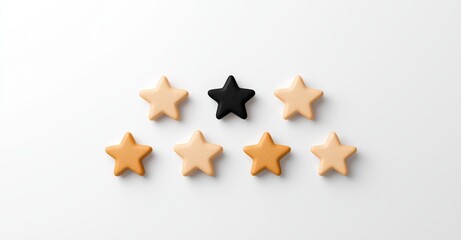 Fototapeta premium A five-star gold rating symbolizing top-quality customer satisfaction, service excellence, and product evaluation, depicted on a golden 3D background with a shiny feedback success sign.