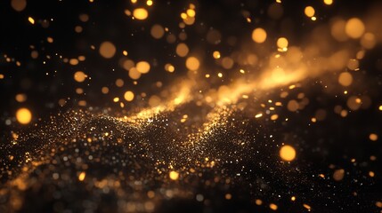 Gold fireworks on a black background for winter New Year