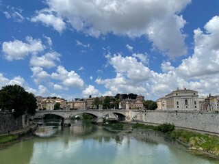 Bridge over a river in a Mediterranean city