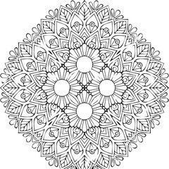 Beautiful flower art and mandala vector design