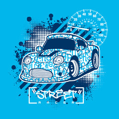 Custom car racing made for speed and style, vector illustration © Junior 319