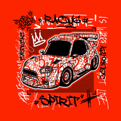 Custom car racing made for speed and style, vector illustration © Junior 319